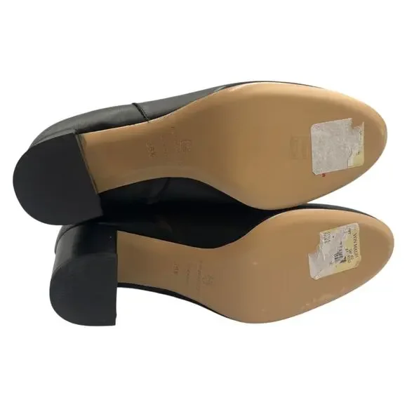 Bruno Magli Paula Leather Block Heel Tall Knee High Boots Black Size 36.5 US 6.5 - Picture 6 of 8